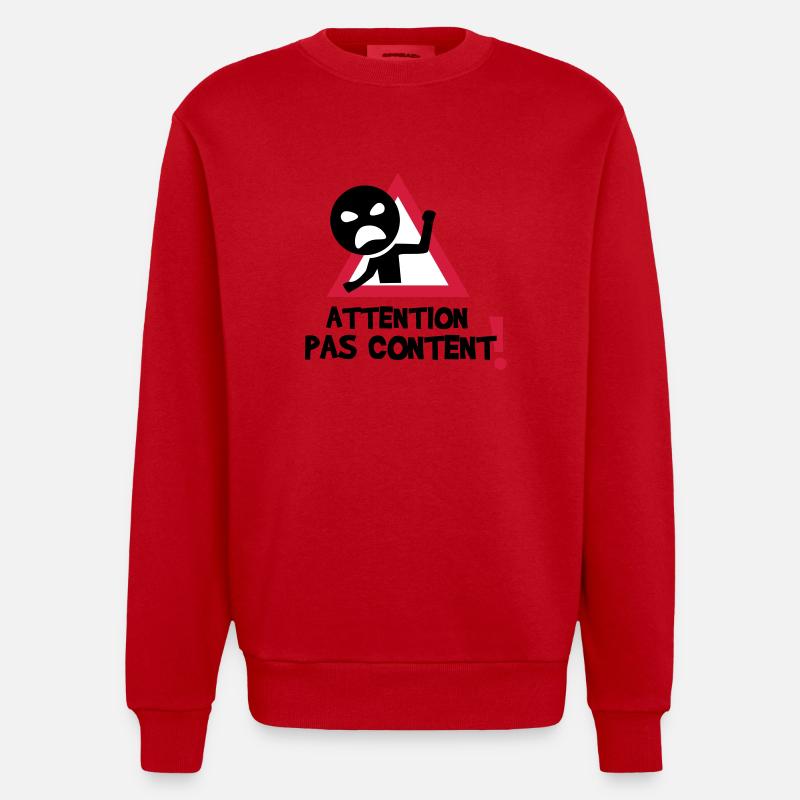 pas content ! - Sweat bio épais oversize fabriqué en UE - rouge