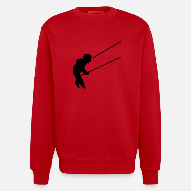 Balançoires / garçon oscillant (1c) - Sweat bio épais oversize fabriqué en UE - rouge