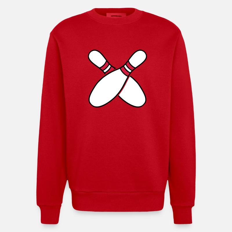 2 Bowling Pins - Sweat bio épais oversize fabriqué en UE - rouge