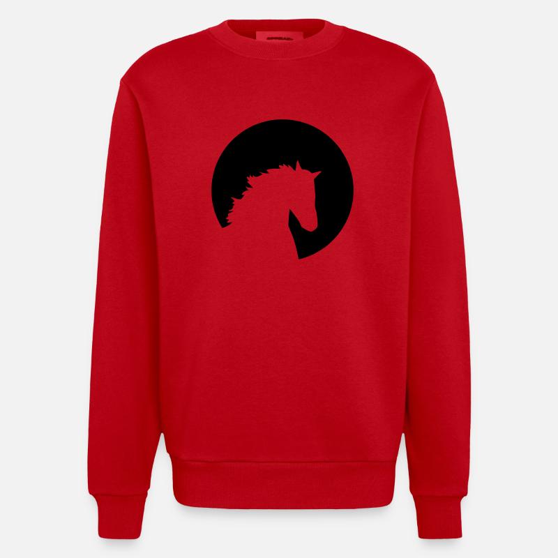 Pferd - Heavyweight Oversized Organic Crew Neck Made in EU - Rot