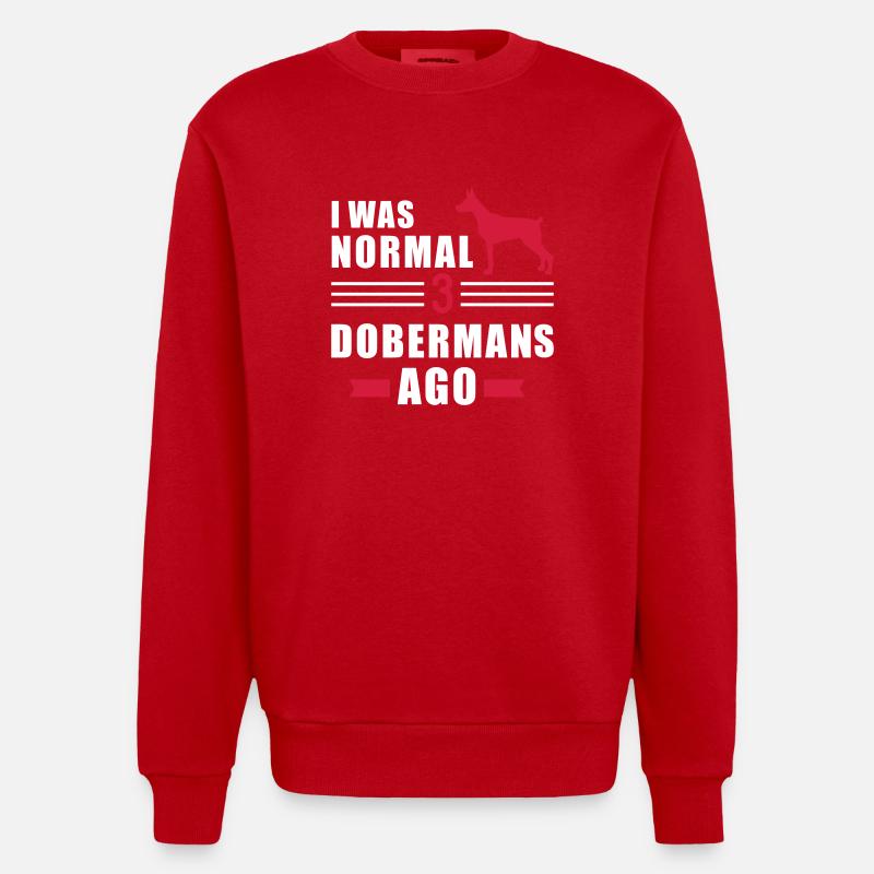 Dobermann - Heavyweight Oversized Organic Crew Neck Made in EU - Rot