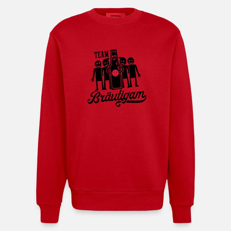 Fête du marié de mariage - Sweat bio épais oversize fabriqué en UE - rouge