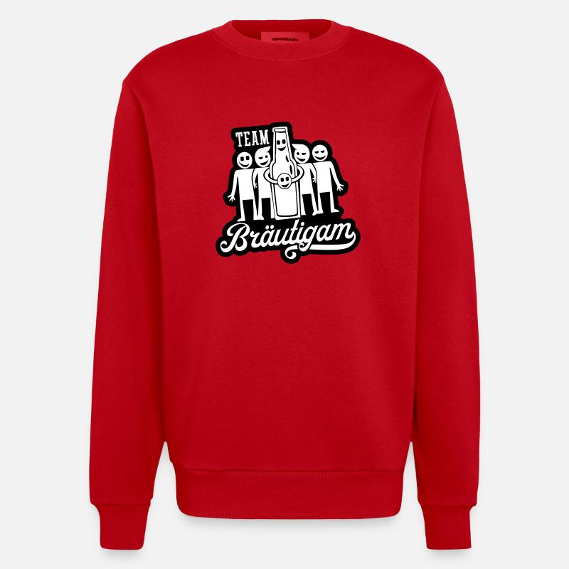 Fête du marié de mariage - Sweat bio épais oversize fabriqué en UE - rouge