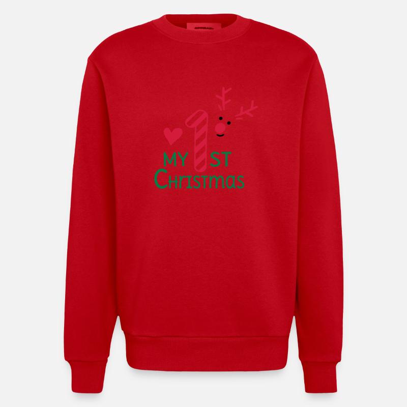 Mon premier Noël - Sweat bio épais oversize fabriqué en UE - rouge
