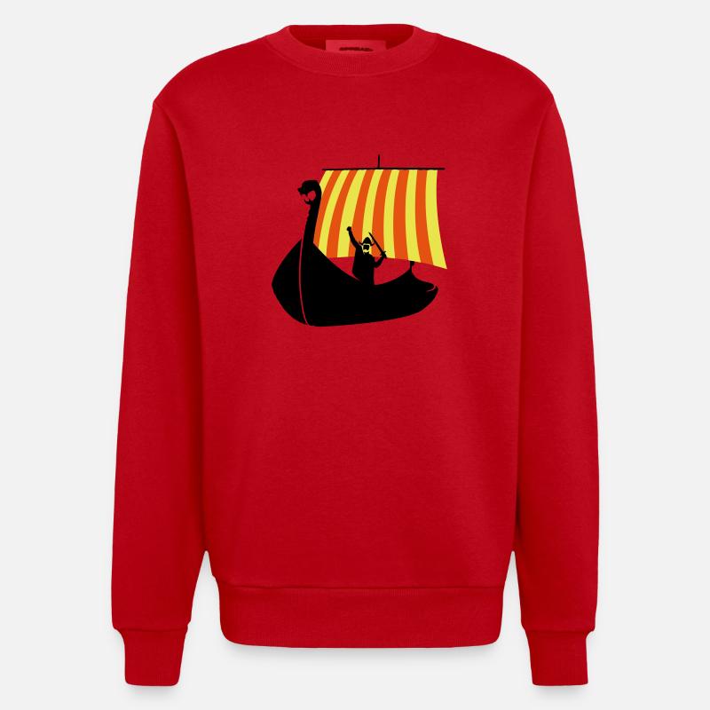 Bateau Viking - Sweat bio épais oversize fabriqué en UE - rouge