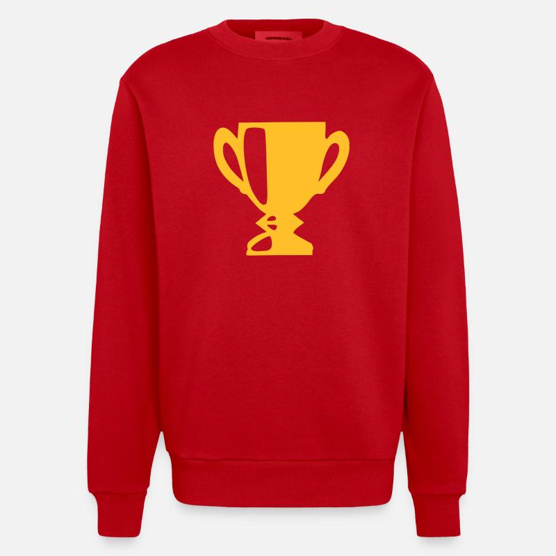 Cup - Trophy - Winner - Champion - Heavyweight Oversized Organic Crew Neck Made in EU - red