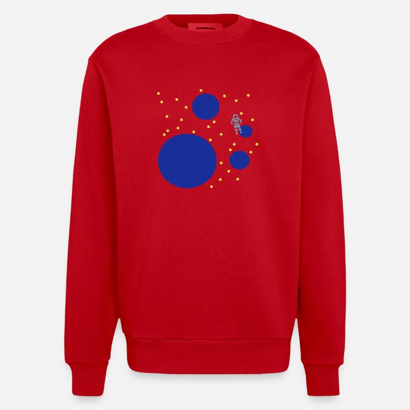 astronaut planets space - Heavyweight Oversized Organic Crew Neck Made in EU - red