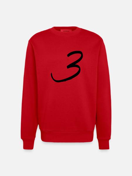 zahl_dani_3 - Heavyweight Oversized Organic Crew Neck Made in EU - Rot