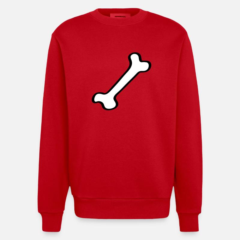 Knochen - Bone 2 - Heavyweight Oversized Organic Crew Neck Made in EU - Rot