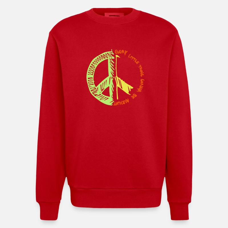 paix - Sweat bio épais oversize fabriqué en UE - rouge