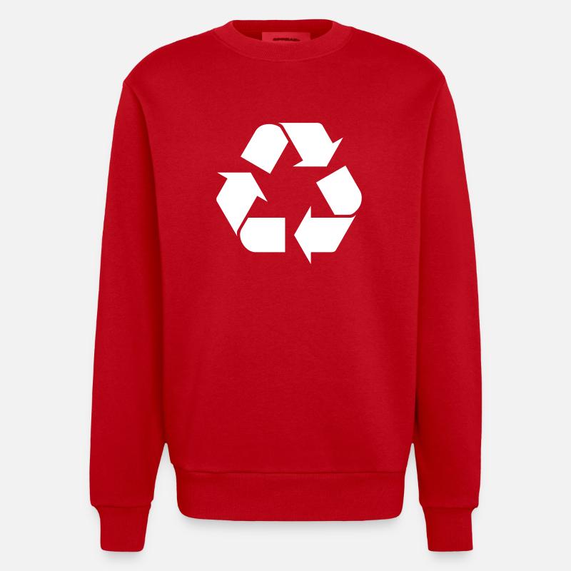 dual system, Recycling, Duales System - Heavyweight Oversized Organic Crew Neck Made in EU - Rot