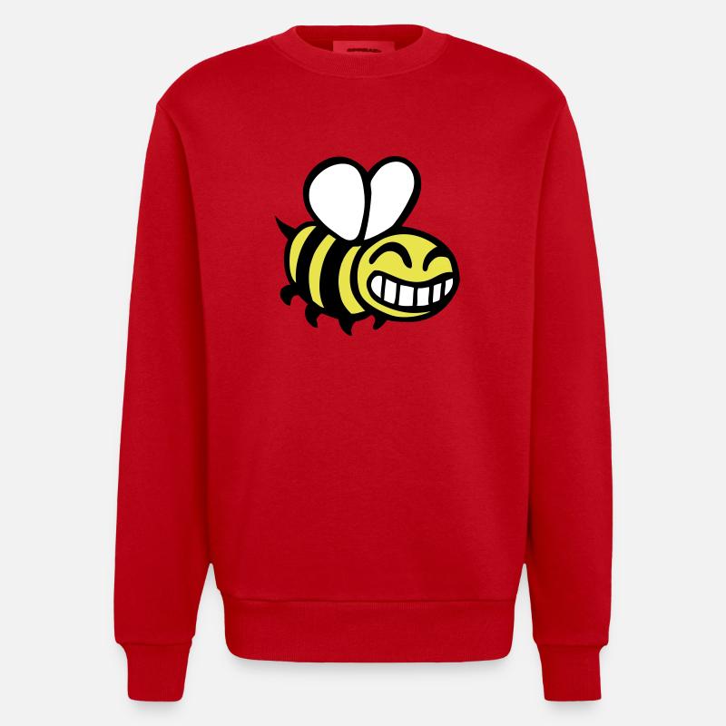 bee beekeeping beekeeper comics drawing - Heavyweight Oversized Organic Crew Neck Made in EU - red