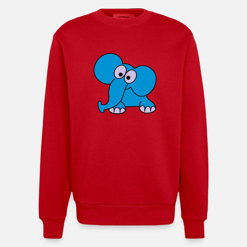 elefant - Heavyweight Oversized Organic Crew Neck Made in EU - Rot