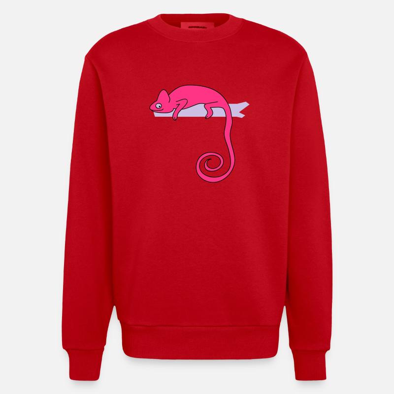 chameleon b - Heavyweight Oversized Organic Crew Neck Made in EU - red