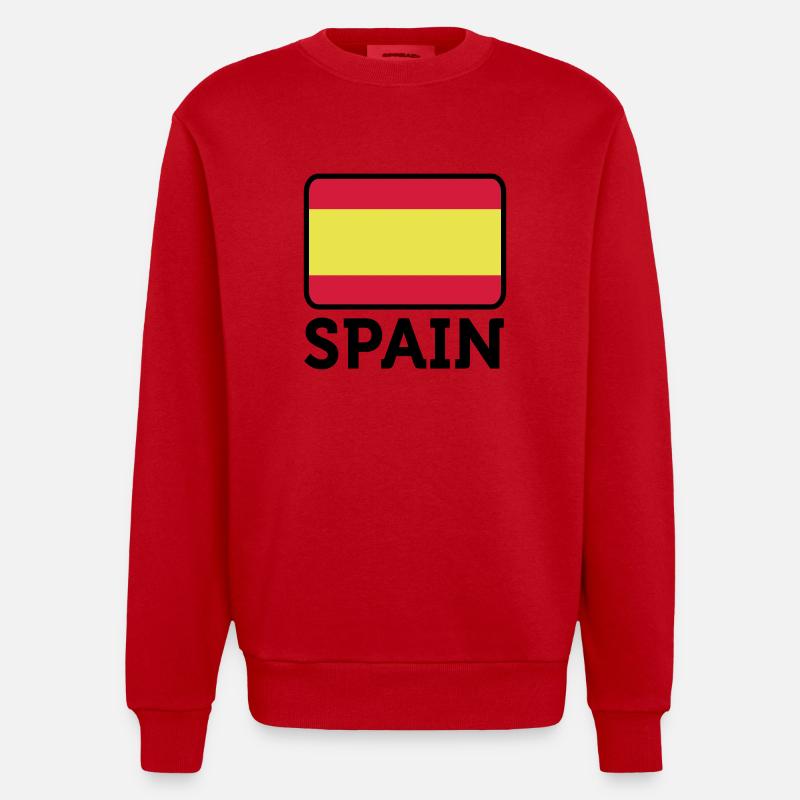 Drapeau national de l Espagne - Sweat bio épais oversize fabriqué en UE - rouge