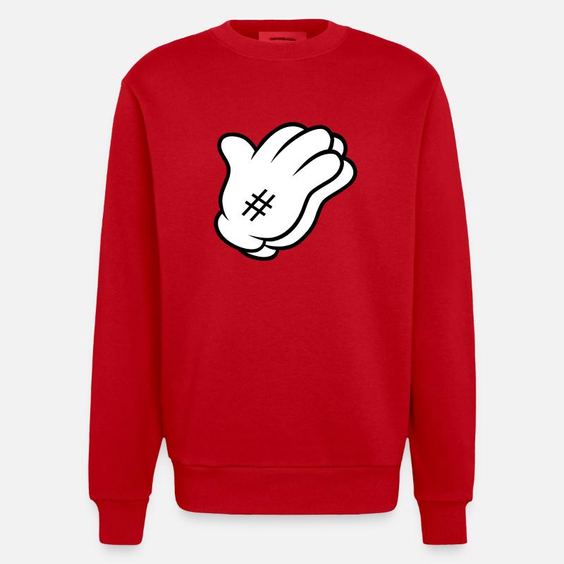 Comic Hand Pray - Sweat bio épais oversize fabriqué en UE - rouge