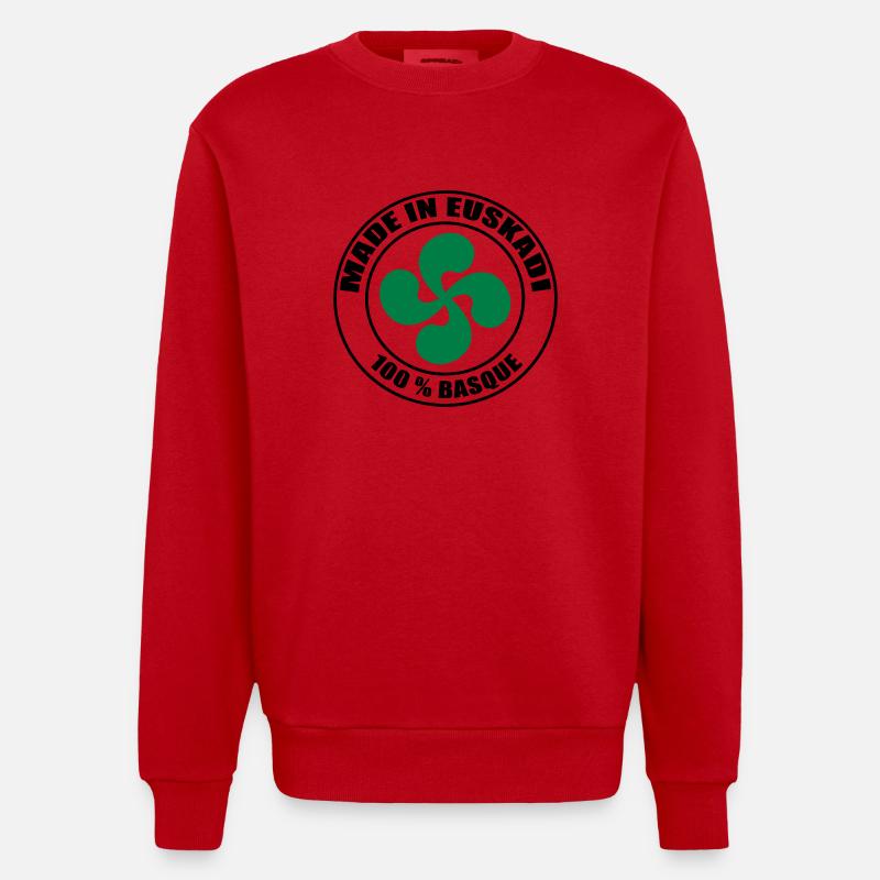 Made in Euskadi lauburu - Sweat bio épais oversize fabriqué en UE - rouge
