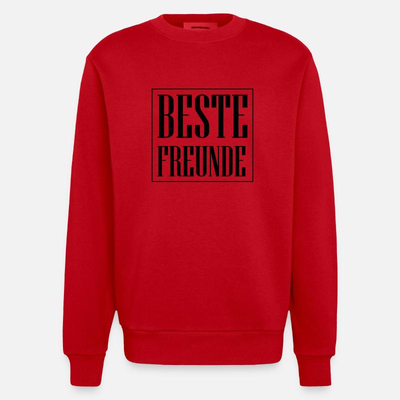 Beste Freunde Freundschaft - Heavyweight Oversized Organic Crew Neck Made in EU - Rot