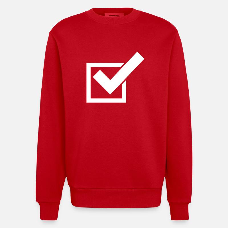 Tick Icône de coche - Sweat bio épais oversize fabriqué en UE - rouge
