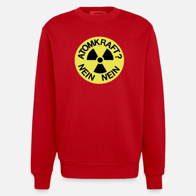 Atomkraft NEIN NEIN Danke - Heavyweight Oversized Organic Crew Neck Made in EU - Rot