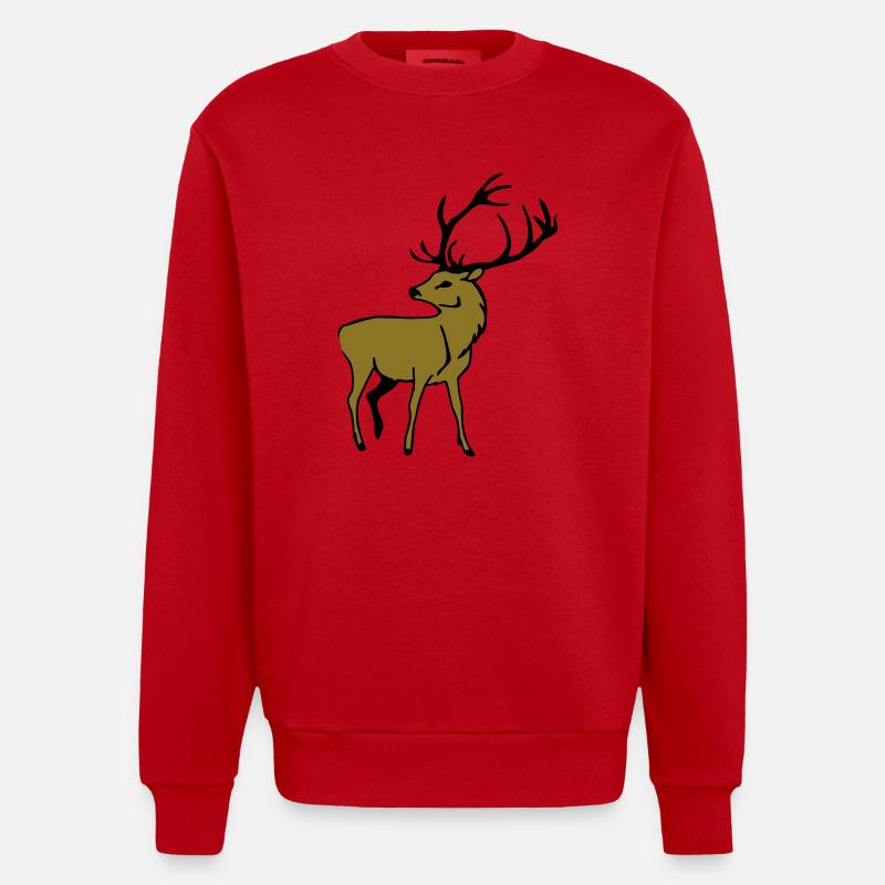 Noble Red Deer - Sweat bio épais oversize fabriqué en UE - rouge