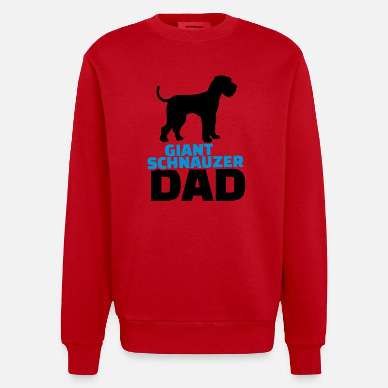 Giant Schnauzer Dad - Sweat bio épais oversize fabriqué en UE - rouge