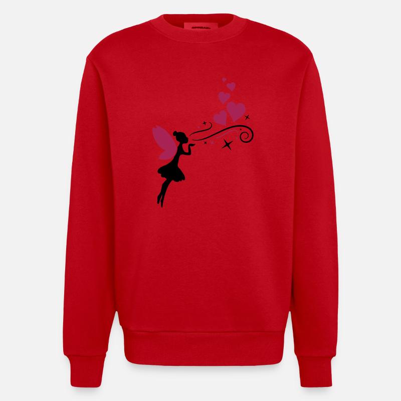fairy fee hearts - Heavyweight Oversized Organic Crew Neck Made in EU - Rot