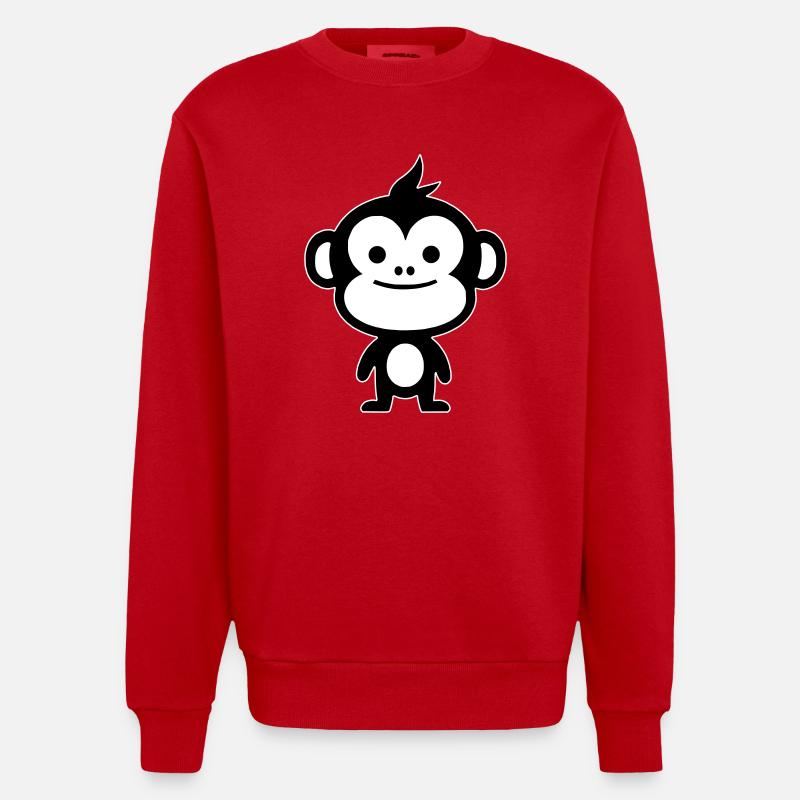Singe simple - Sweat bio épais oversize fabriqué en UE - rouge