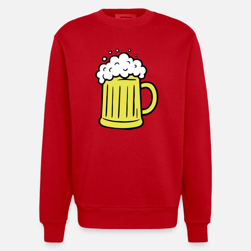 Verre à bière Beer Comic - Sweat bio épais oversize fabriqué en UE - rouge