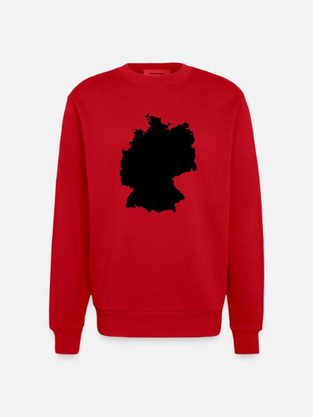 Germany, outlined, shade, outline, Germany, - Heavyweight Oversized Organic Crew Neck Made in EU - red