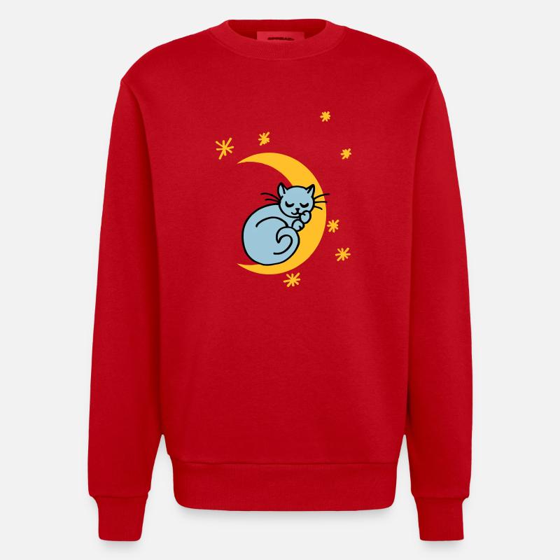 Mondkatze - Sweat bio épais oversize fabriqué en UE - rouge