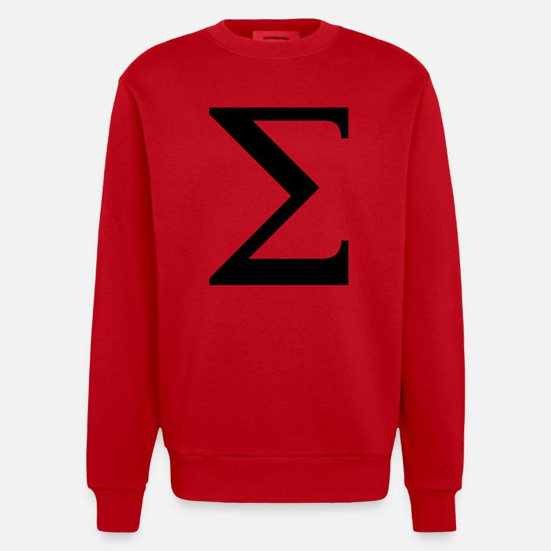 Sigma alfabetet gresk - Heavyweight Oversized Organic Crew Neck produsert i EU - rød