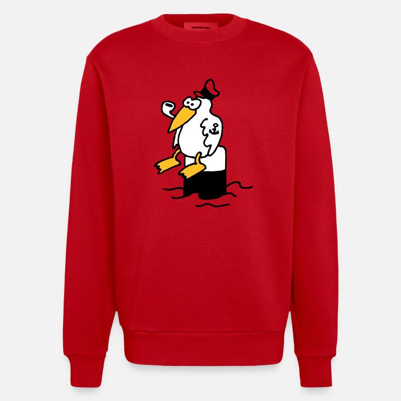 moewe_am_hafen_3c - Sweat bio épais oversize fabriqué en UE - rouge