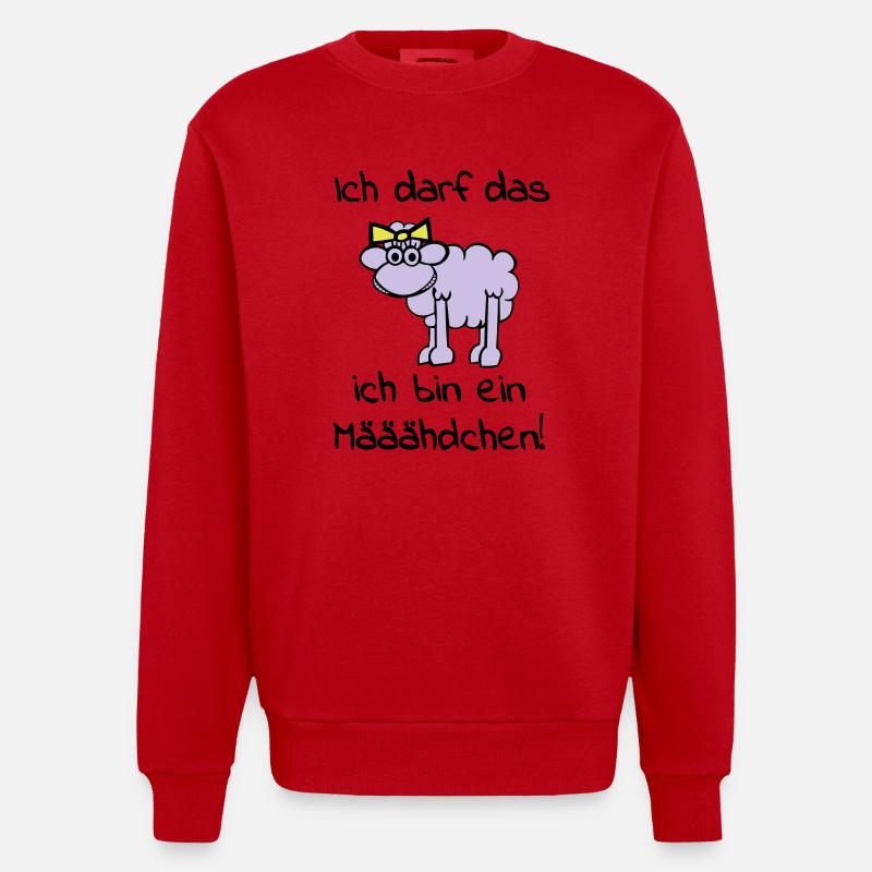 maeaeaehdchen_darf_das_3f - Heavyweight Oversized Organic Crew Neck Made in EU - red