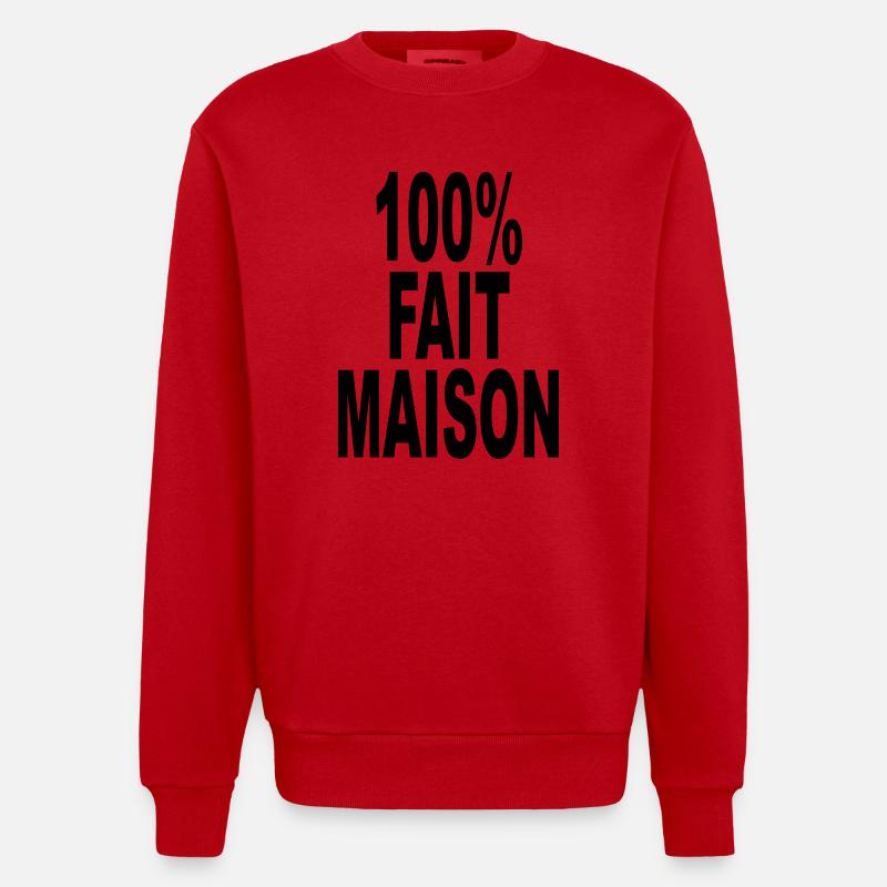 fait maison cent pour cent - Sweat bio épais oversize fabriqué en UE - rouge