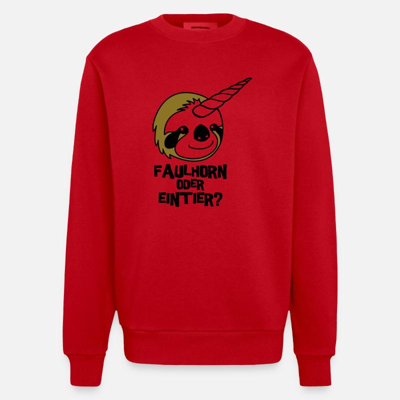 Faulhorn oder Eintier - Heavyweight Oversized Organic Crew Neck Made in EU - Rot