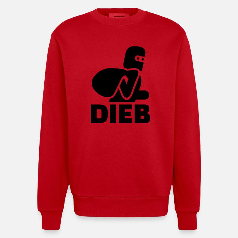 Dieb - Heavyweight Oversized Organic Crew Neck Made in EU - Rot
