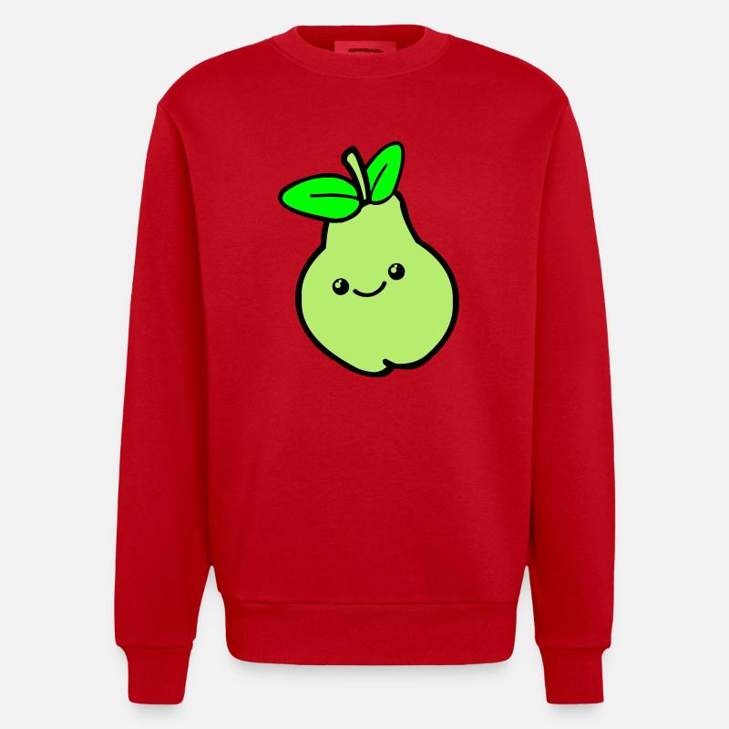 birne comic 02 - Heavyweight Oversized Organic Crew Neck Made in EU - Rot