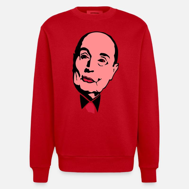francois mitterrand president leader - Sweat bio épais oversize fabriqué en UE - rouge
