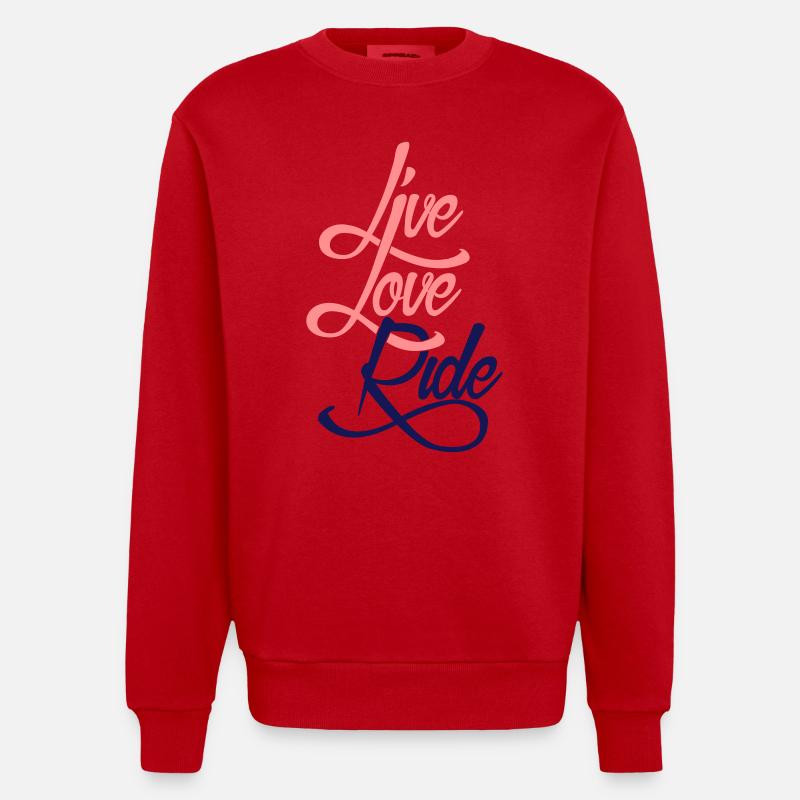 Live Love Ride - Sweat bio épais oversize fabriqué en UE - rouge