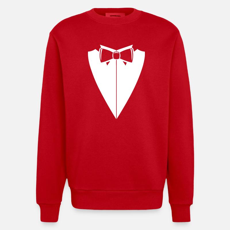 Fliege mit Hemdkragen D - Heavyweight Oversized Organic Crew Neck Made in EU - Rot