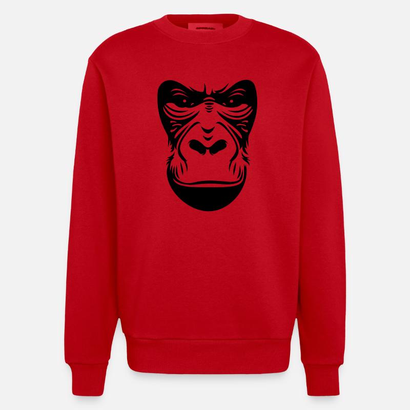 Gorilla - Heavyweight Oversized Organic Crew Neck Made in EU - Rot