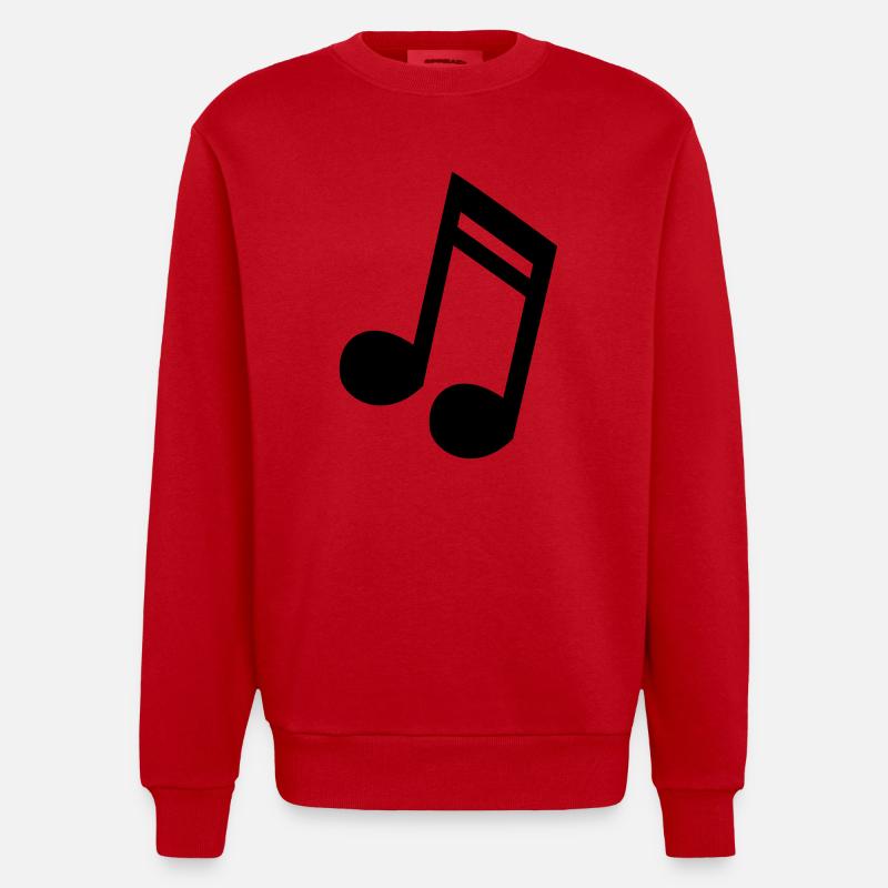 Note 16tel Musik Töne Geschenkidee - Heavyweight Oversized Organic Crew Neck Made in EU - Rot