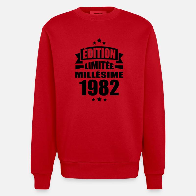 édition limitée millésime 1982 - Sweat bio épais oversize fabriqué en UE - rouge