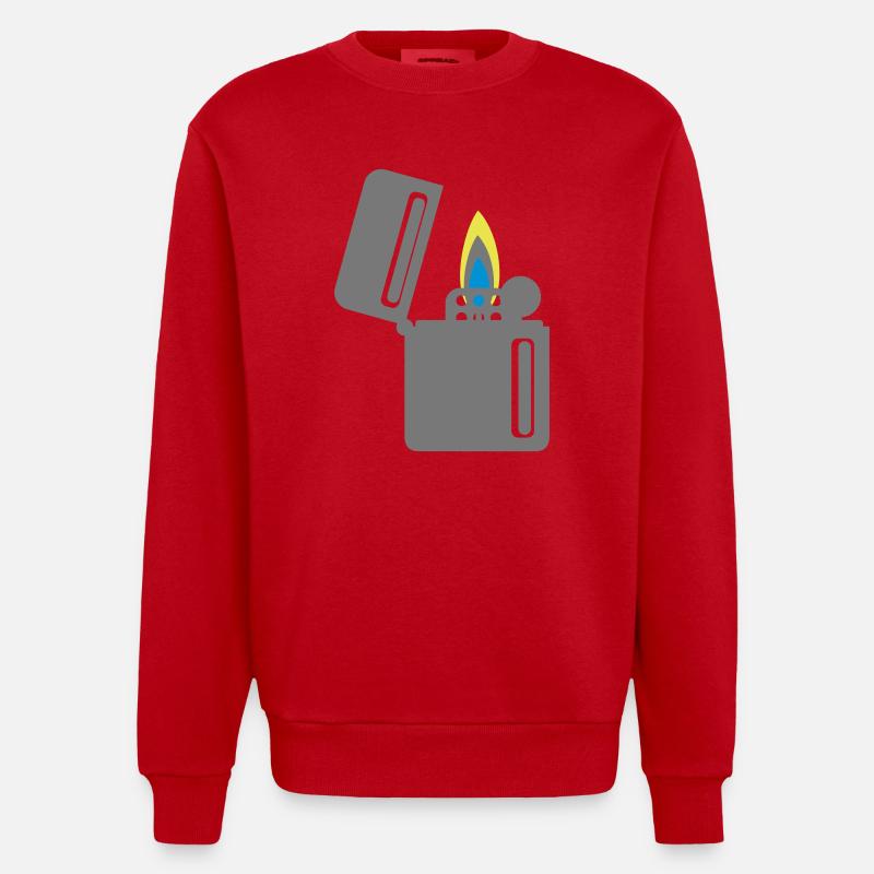 lighter - Heavyweight Oversized Organic Crew Neck Made in EU - red