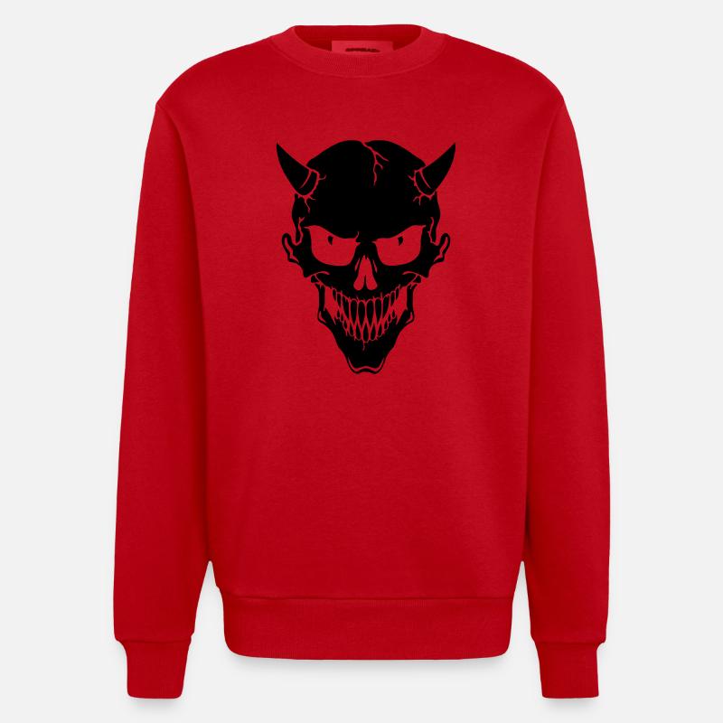 Devil - Heavyweight Oversized Organic Crew Neck Made in EU - Rot