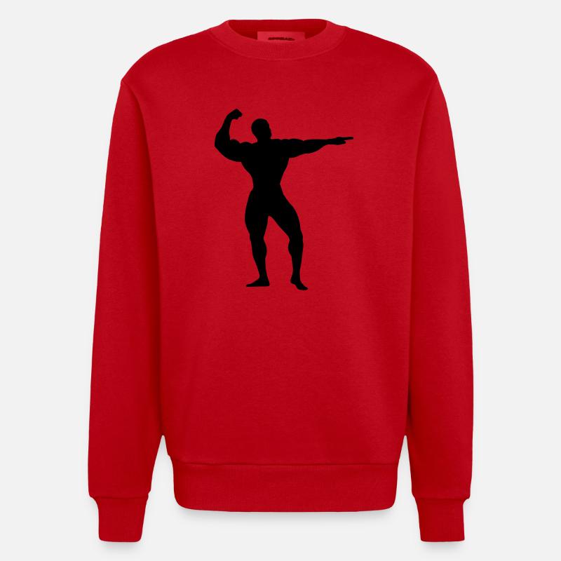 bodybuilder_2_f1 - Heavyweight Oversized Organic Crew Neck Made in EU - Rot