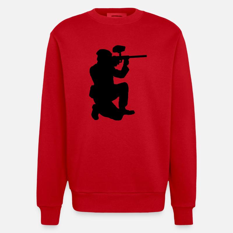 paintball - Heavyweight Oversized Organic Crew Neck Made in EU - Rot