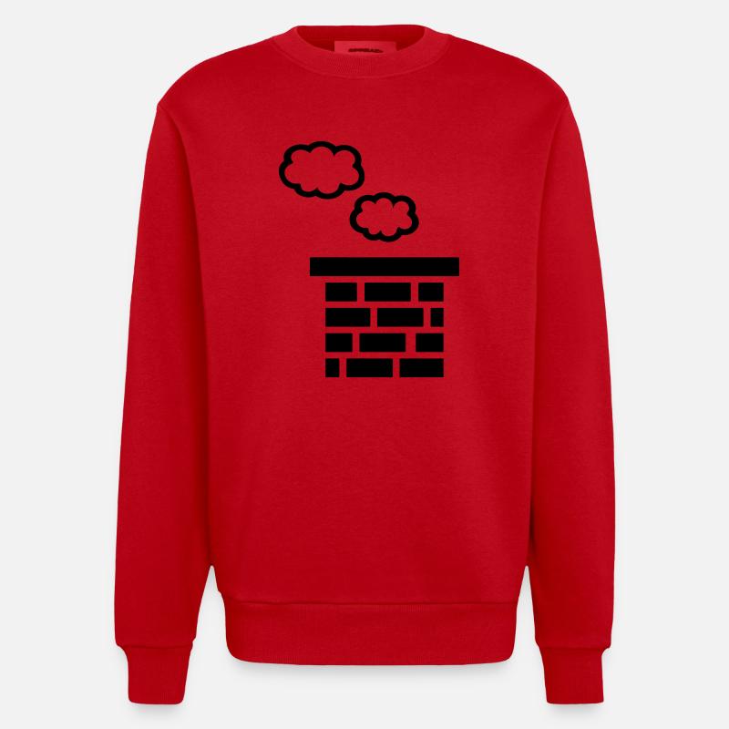 Cheminée - Sweat bio épais oversize fabriqué en UE - rouge