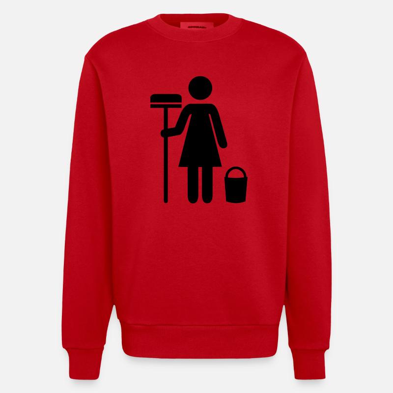 Putzfrau - Heavyweight Oversized Organic Crew Neck Made in EU - Rot